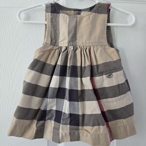 Burberry Kids Dress in Beige and Black Check